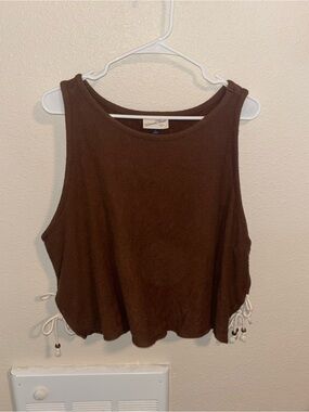 Universal Thread Brown Sleeveless Tank with Side Tie Detail